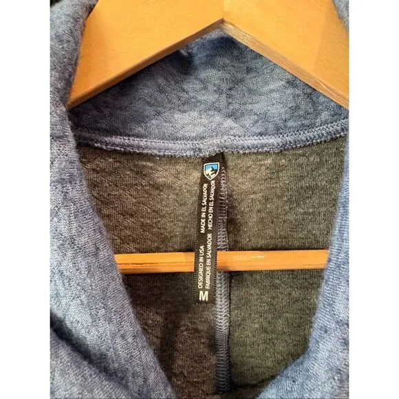 Kuhl Athena Blue Cowl Neck Kangaroo Pouch Pullover Sweater Top Size Medium - Picture 4 of 7